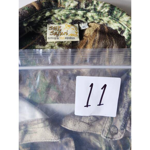 SHE SAFARI Brown Woodland Camo Hunting Casual Outdoor Expedition Top SZ XL - Picture 11 of 11